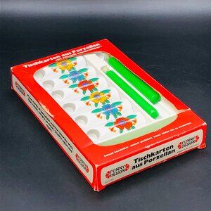 70s Funny Design West Germany Porcelain Mini Place Card Candleholder and Candle